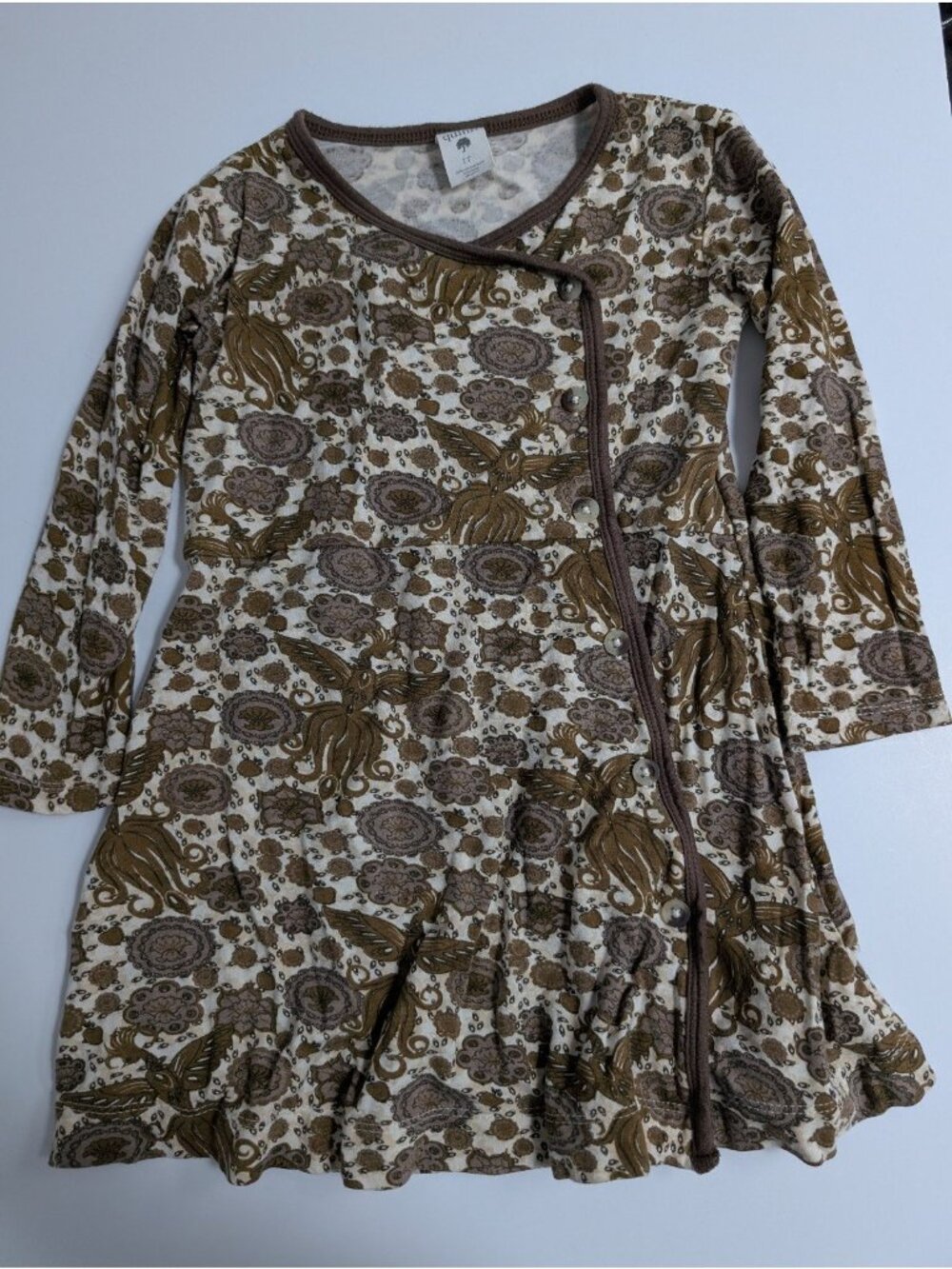 Kate Quinn Bamboo Firebird Wrap Dress 2T Side Button Fennel